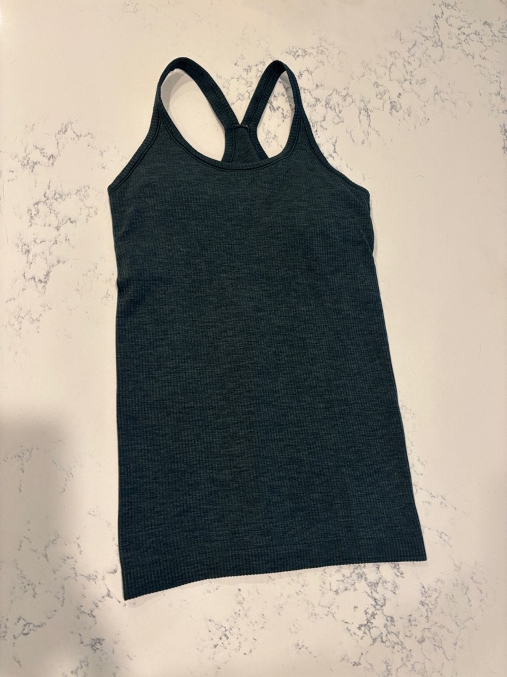 lululemon athletica Dark Teal Ribbed Racerback Tank Ebb to Street 6